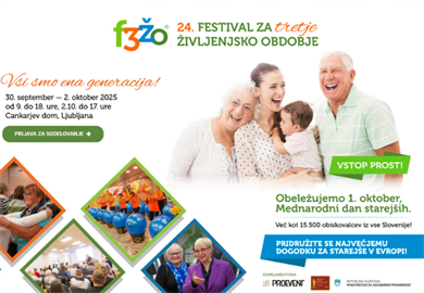 Konec septembra že 24. Festival za tretje življenjsko obdobje